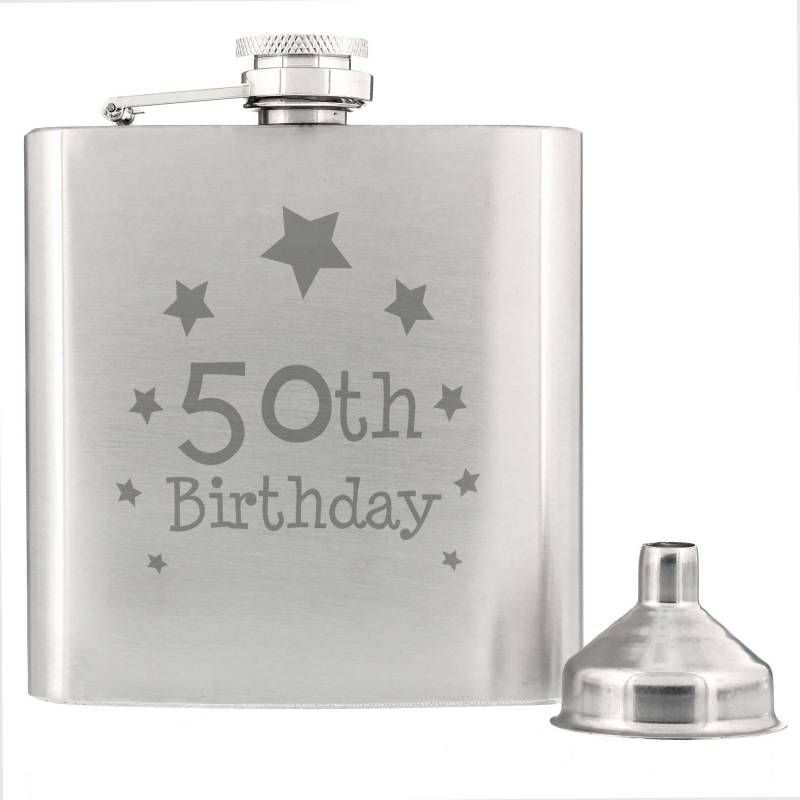 50th Birthday Hip Flask