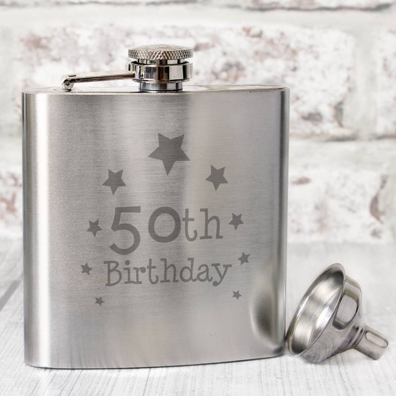 50th Birthday Hip Flask