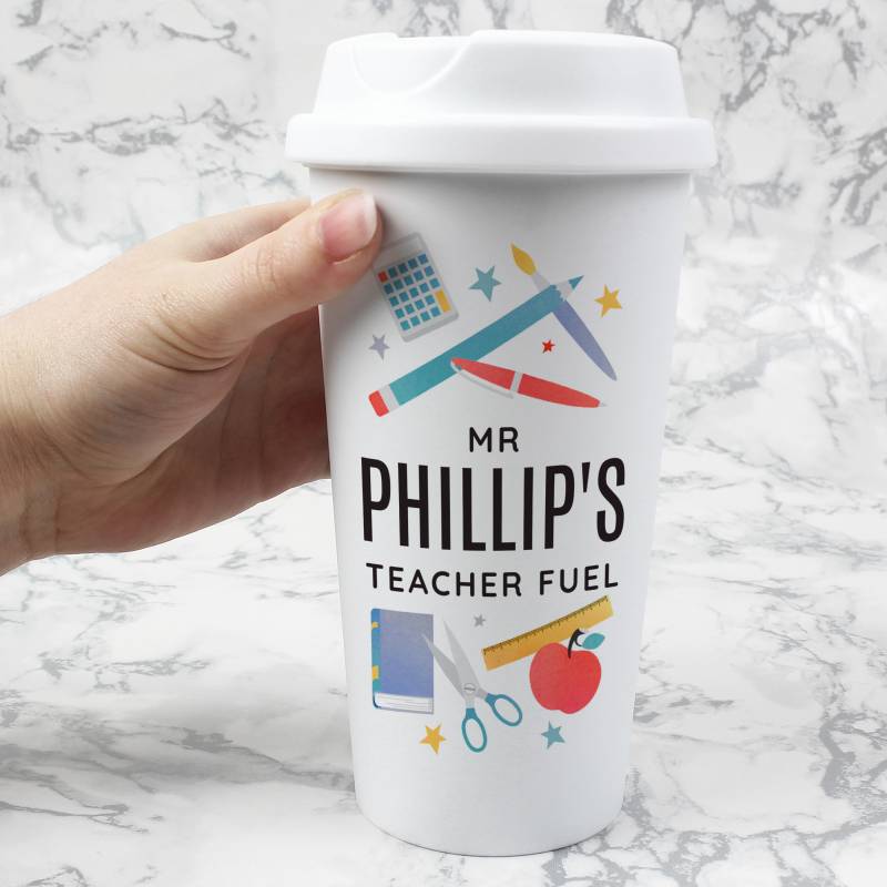 Personalised Teachers Double Walled Travel Mug